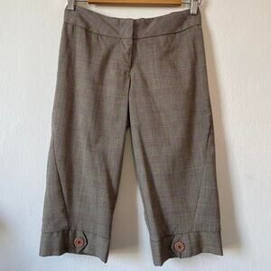 Vintage y2k Wet Seal Plaid Cropped Dress Pant Capri